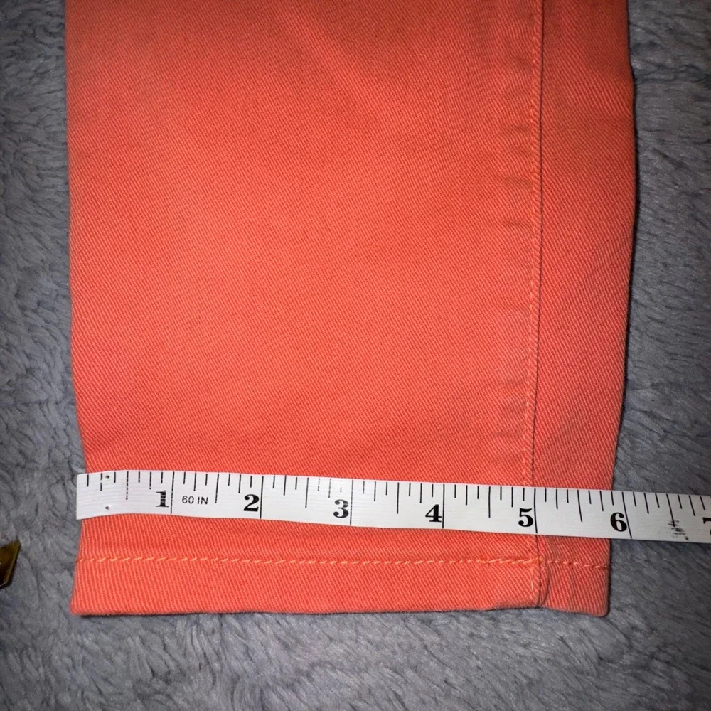 Tory Burch Pants Cropped Skinny Jeans Orange Mid Rise Womens 26 Old Money Luxury
